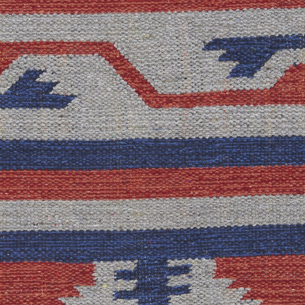 HomeRoots 7' Handmade Blue Southwestern Area Rug with Fringe - Cozy Geometric Design for Any Room Decor 7' X 10' 552822