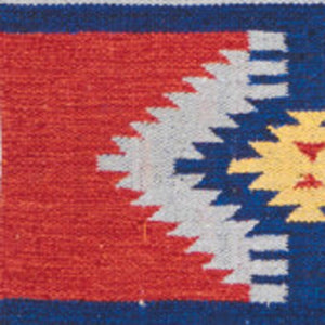 Homeroots 7' X 10' Blue Southwestern Handmade Area Rug With Fringe  Cotton Blend 552822