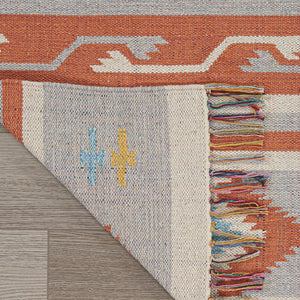 Homeroots 5' X 7' Orange Southwestern Handmade Area Rug With Fringe  Cotton Blend 552828