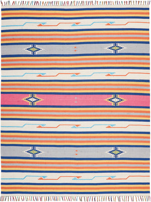 Homeroots 8' X 10' Ivory Southwestern Handmade Area Rug With Fringe  Cotton Blend 552832