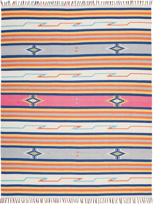 HomeRoots 8' Handcrafted Ivory Southwestern Area Rug with Fringed Edges - Perfect for Modern & Rustic Spaces 8' X 10' 552832
