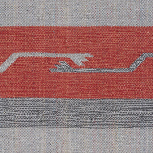 Homeroots 8' X 10' Gray And Red Southwestern Handmade Area Rug With Fringe  Cotton Blend 552834