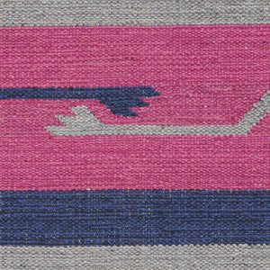 HomeRoots 7' Handmade Southwestern Area Rug in Soft Pink and Blue Tones with Fringed Edges for Any Space 7' X 10' 552836