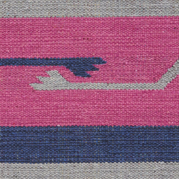 HomeRoots 7' Handmade Southwestern Area Rug in Soft Pink and Blue Tones with Fringed Edges for Any Space 7' X 10' 552836
