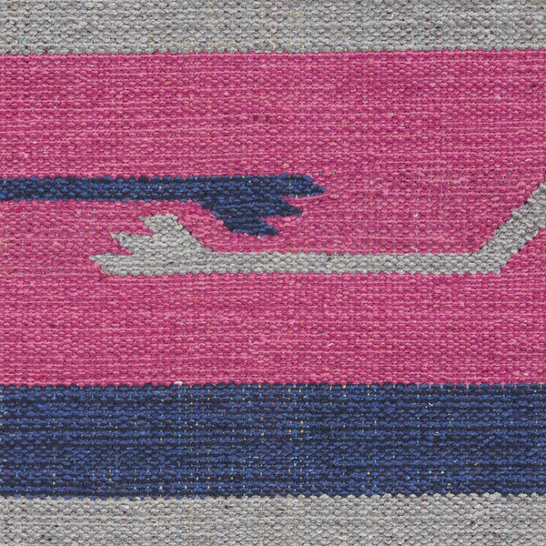 Homeroots 5' X 7' Pink And Blue Southwestern Handmade Area Rug With Fringe  Cotton Blend 552842