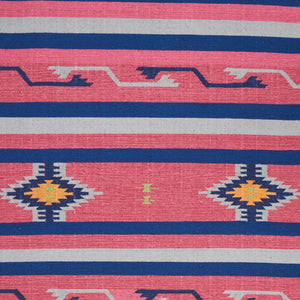 Homeroots 5' X 7' Pink And Blue Southwestern Handmade Area Rug With Fringe  Cotton Blend 552842