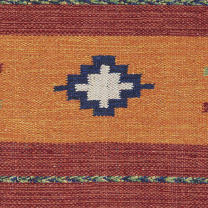 Homeroots 7' X 10' Orange And Red Southwestern Handmade Area Rug With Fringe  Cotton Blend 552852
