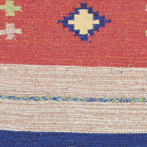 Homeroots 5' X 7' Beige And Red Southwestern Handmade Area Rug With Fringe  Cotton Blend 552860