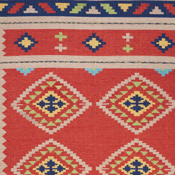 Homeroots 5' X 7' Beige And Red Southwestern Handmade Area Rug With Fringe  Cotton Blend 552860