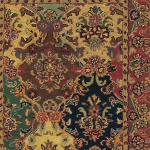 Homeroots 5' X 8' Tan Black And Red Wool Floral Area Rug  Wool 552871