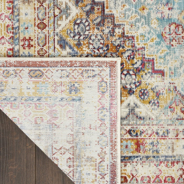 HomeRoots 5' Brighten Your Space with Vintage-Inspired Geometric Distressed Area Rug, Durable & Stylish Design 5' X 8' 552885