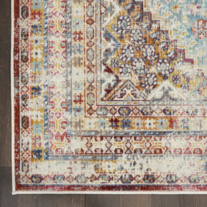 HomeRoots 5' Brighten Your Space with Vintage-Inspired Geometric Distressed Area Rug, Durable & Stylish Design 5' X 8' 552885