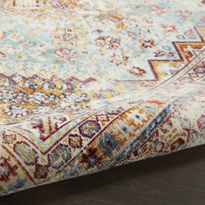HomeRoots 5' Brighten Your Space with Vintage-Inspired Geometric Distressed Area Rug, Durable & Stylish Design 5' X 8' 552885