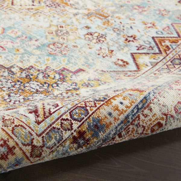 HomeRoots 5' Brighten Your Space with Vintage-Inspired Geometric Distressed Area Rug, Durable & Stylish Design 5' X 8' 552885