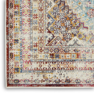 HomeRoots 5' Brighten Your Space with Vintage-Inspired Geometric Distressed Area Rug, Durable & Stylish Design 5' X 8' 552885