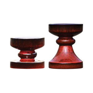 Florero Set of 2 Pillar Holders - Reactive Brick Red 552885 Elk Home