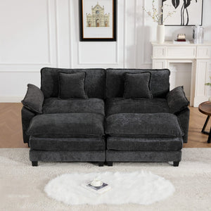 English Elm Wider Armrest Loveseat: Modern Chenille Couch With Modular Design For Ultimate Comfort & Style W1143S00036-GIGA