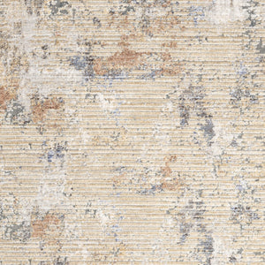 Homeroots 3' X 5' Beige Teal Blue And Gray Abstract Area Rug With Fringe  Polyester 552913