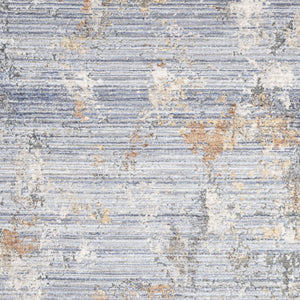 Homeroots 3' X 5' Beige Blue And Gray Abstract Area Rug With Fringe  Polyester 552914