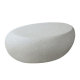 43.31'' Fiberglass Elliptical Coffee Table for Living Room, Vintage Matte Rocks Table, Irregular Center Table, No Assembly