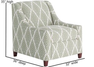 Fusion Charlotte Emmaline Moss Accent Chair – Stylish Green Upholstery With Durable, Reversible Cushion Green S,45% Polyester,39% Rayon,16% Cotton 552 Emmaline Moss Accent Chair