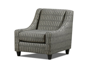 Fusion Ripple Midnight Lodge Charcoal Accent Chair - Elegant, Durable, And Stylish With Reversible Cushion Charcoal Ws ,2% Polyester,98% Polypropylene 552 Lodge Ebony Accent Chair
