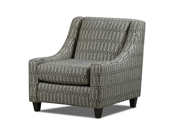 Fusion Ripple Midnight Lodge Charcoal Accent Chair - Elegant, Durable, And Stylish With Reversible Cushion Charcoal Ws ,2% Polyester,98% Polypropylene 552 Lodge Ebony Accent Chair
