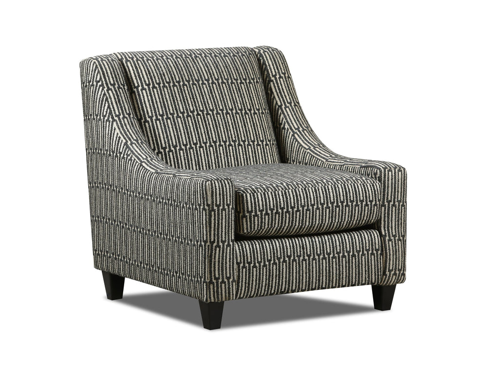 Fusion Ripple Midnight Lodge Charcoal Accent Chair - Elegant, Durable, And Stylish With Reversible Cushion Charcoal Ws ,2% Polyester,98% Polypropylene 552 Lodge Ebony Accent Chair