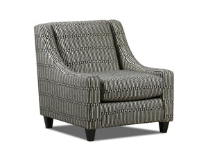 Fusion Ripple Midnight Lodge Charcoal Accent Chair - Elegant, Durable, And Stylish With Reversible Cushion Charcoal Ws ,2% Polyester,98% Polypropylene 552 Lodge Ebony Accent Chair