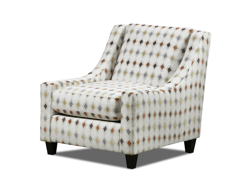 Fusion Wowza Elegant Mara Patina Accent Chair - Stylish, Durable, Reversible Cushion & Sleek Wood Legs Multi Ws ,100% Polyester 552 Mara Patina Accent Chair