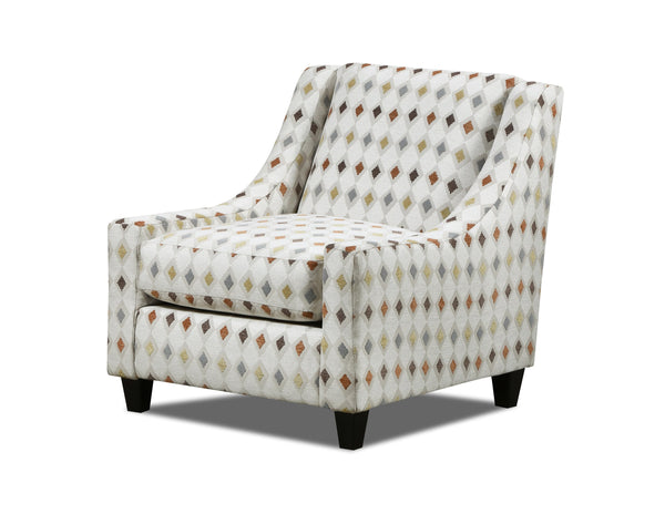 Fusion Wowza Elegant Mara Patina Accent Chair - Stylish, Durable, Reversible Cushion & Sleek Wood Legs Multi Ws ,100% Polyester 552 Mara Patina Accent Chair