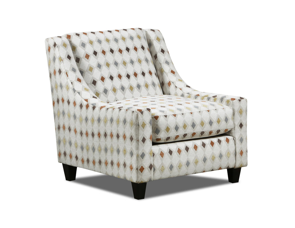 Fusion Wowza Elegant Mara Patina Accent Chair - Stylish, Durable, Reversible Cushion & Sleek Wood Legs Multi Ws ,100% Polyester 552 Mara Patina Accent Chair