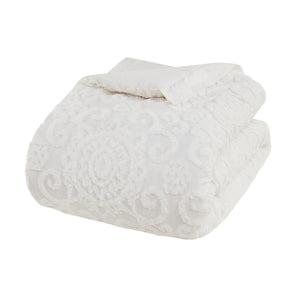 English Elm Comforter Suzanna Tufted Medallion Full/Queen Set - 100% Cotton Oversized Overfilled, OEKO-TEX Certified Ivory 22.84 L x 20.87 W x 15.35 H B03595731