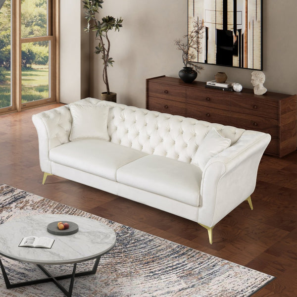 English Elm 102 Inch Linen Modular Sectional Sofa with Hidden Storage and Cloud Cushion Comfort Beige W1099S00172
