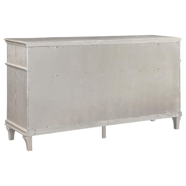 English Elm Katerina Luxurious Ivory & Silver Oak 3-Piece Queen Platform Bedroom Set With Glamorous Accents B062S01182