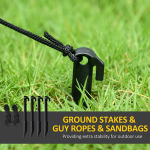 English Elm Outsunny 10Ft Inflatable Pumpkin-Head Ghost Decoration With Hammer - Led Yard Display For Halloween Fun W2225P229266-GIGA