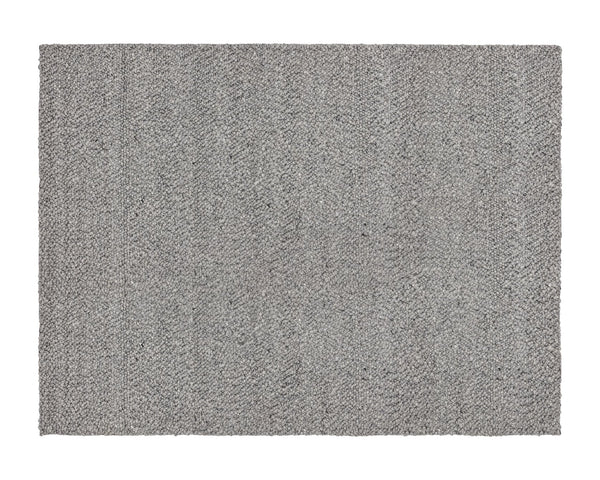 Sunpan Umea Hand-Woven Rug - Luxurious Artisanal Design with Eco-Friendly Wool for a Cozy Contemporary Home Silver