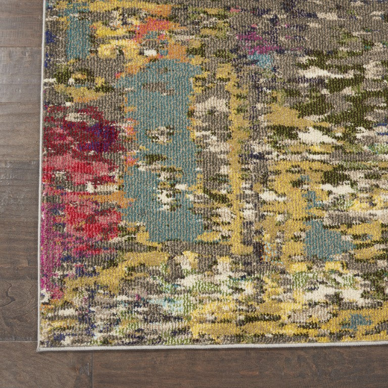 9x12 Abstract Area Rug Blue Orange Polypropylene Stain Resistant Living Room Floor