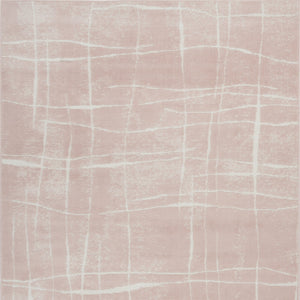 Homeroots 5' X 7' Pink And Ivory Abstract Geometric Area Rug  Polypropylene 553056
