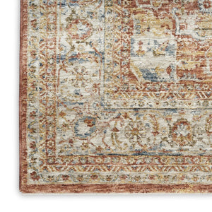 4x6 Ivory Oriental Distressed Polyester Area Rug Stain Resistant Entryway Accent