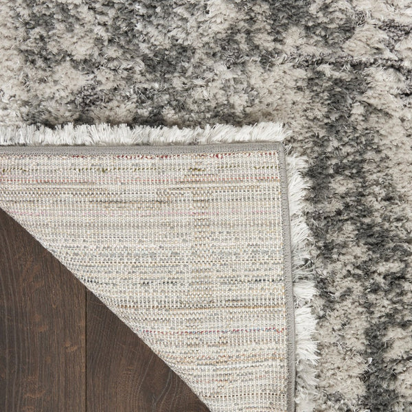 HomeRoots 5' Charcoal and Ivory Abstract Shag Area Rug - Plush, Modern Design for Cozy Living Spaces and Style 4' X 6' 553109