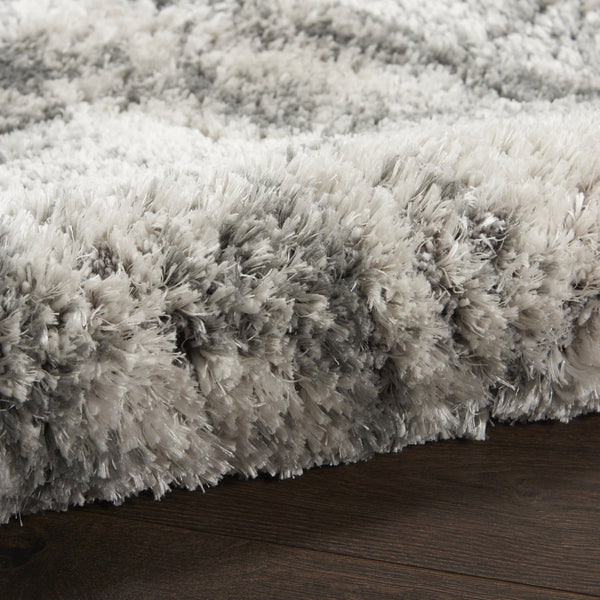 HomeRoots 5' Charcoal and Ivory Abstract Shag Area Rug - Plush, Modern Design for Cozy Living Spaces and Style 4' X 6' 553109