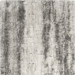 Homeroots 4' X 6' Charcoal And Ivory Abstract Shag Area Rug  Polyester 553109