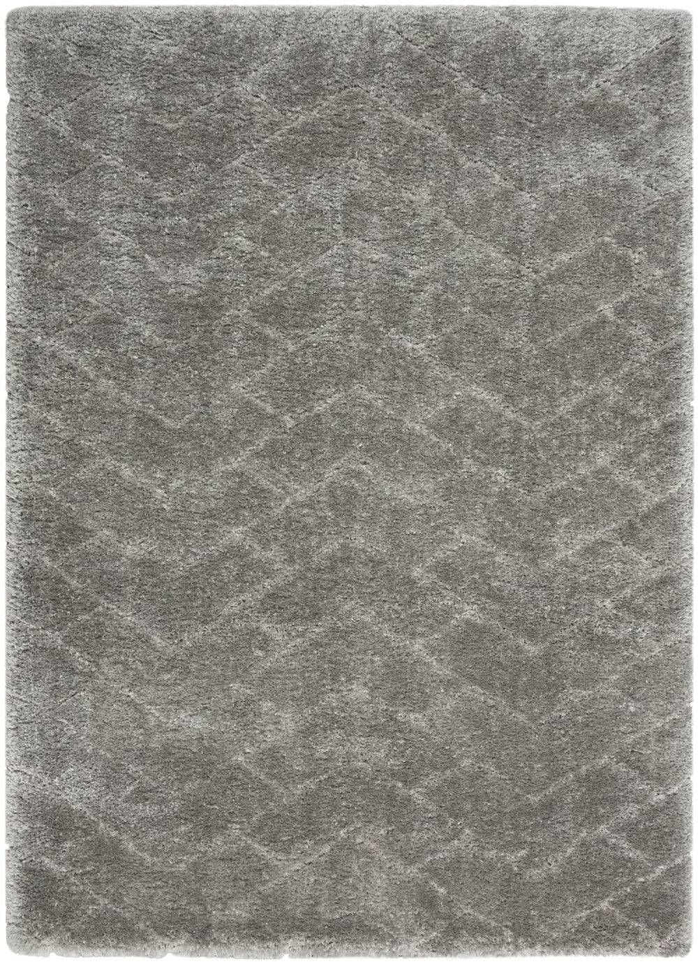 Homeroots 4' X 6' Gray Chevron Shag Area Rug  Polyester 553110