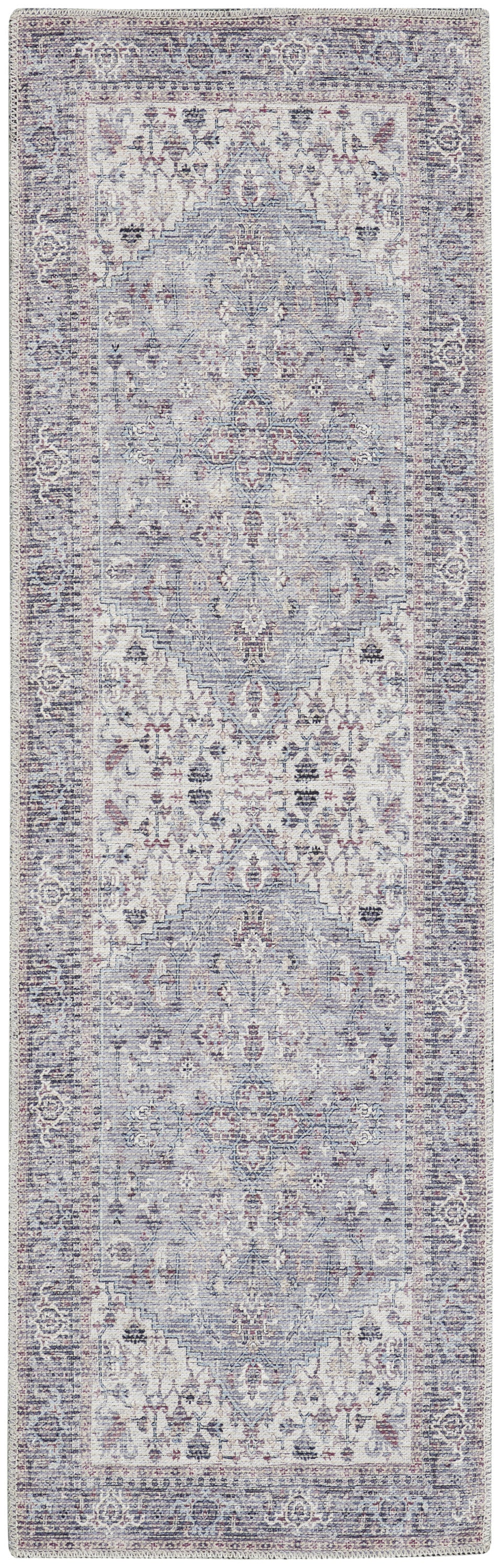 Homeroots 12' Runner Ivory And Black Floral Power Loom Distressed Runner Rug  Cotton Blend 553136