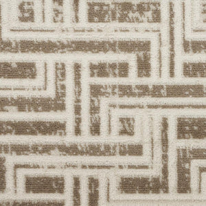 HomeRoots 9' Stylish Ivory and Brown Geometric Area Rug - Durable, Stain-Resistant Design for Modern Spaces 9' X 12' 553139