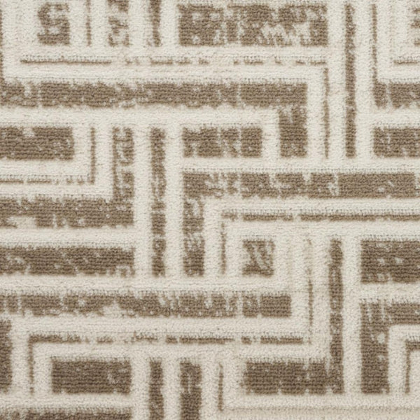 HomeRoots 9' Stylish Ivory and Brown Geometric Area Rug - Durable, Stain-Resistant Design for Modern Spaces 9' X 12' 553139