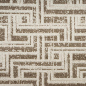 HomeRoots 9' Stylish Ivory and Brown Geometric Area Rug - Durable, Stain-Resistant Design for Modern Spaces 9' X 12' 553139