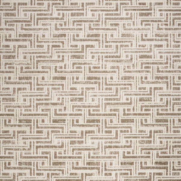 HomeRoots 9' Stylish Ivory and Brown Geometric Area Rug - Durable, Stain-Resistant Design for Modern Spaces 9' X 12' 553139