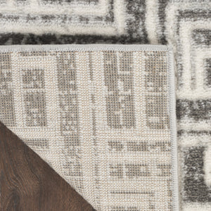 Homeroots 9' X 12' Gray Geometric Distressed Area Rug  Synthetic 553140